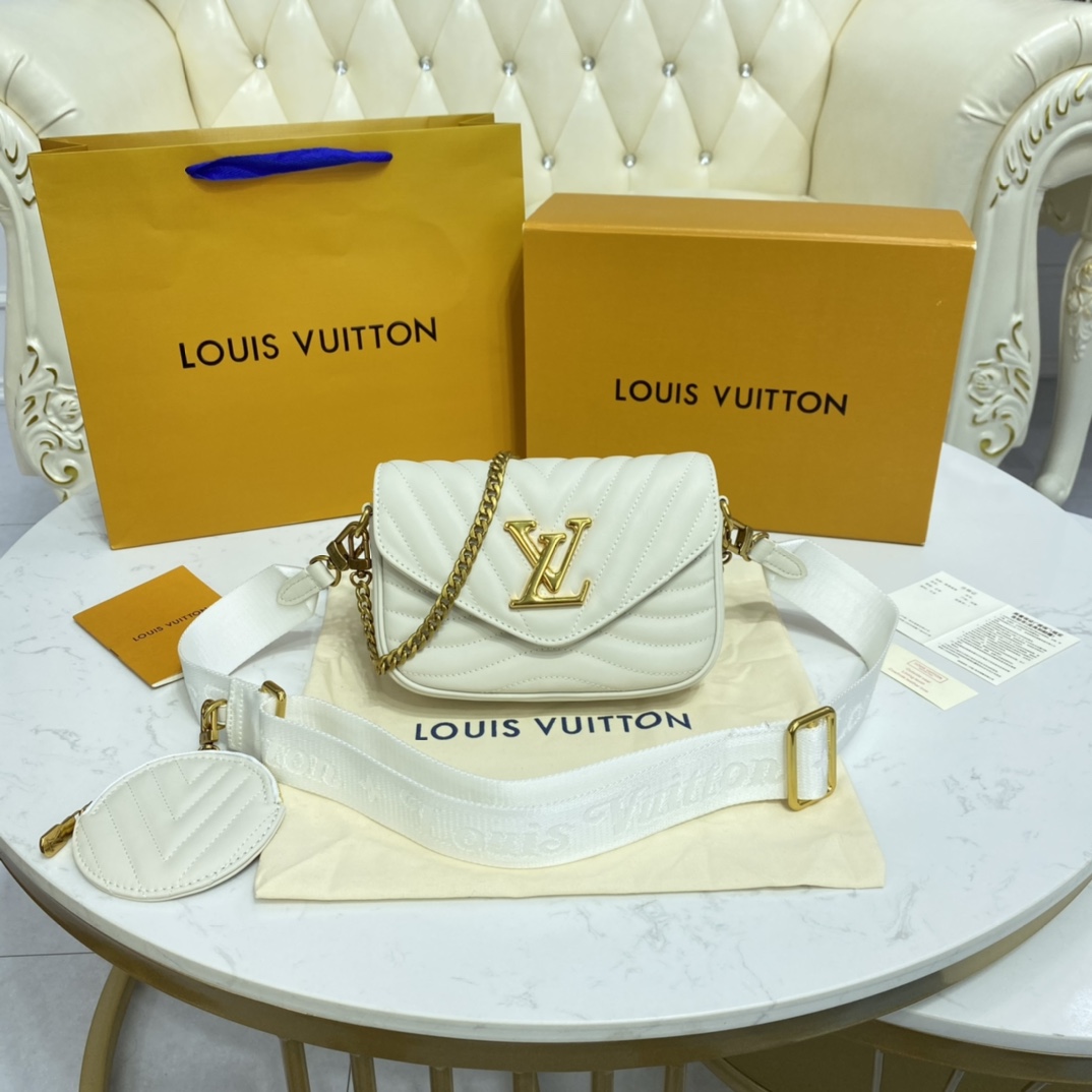 Louis Vuitton NEW WAVE MULTI POCHETTE Handbag M57864 Brume Gray